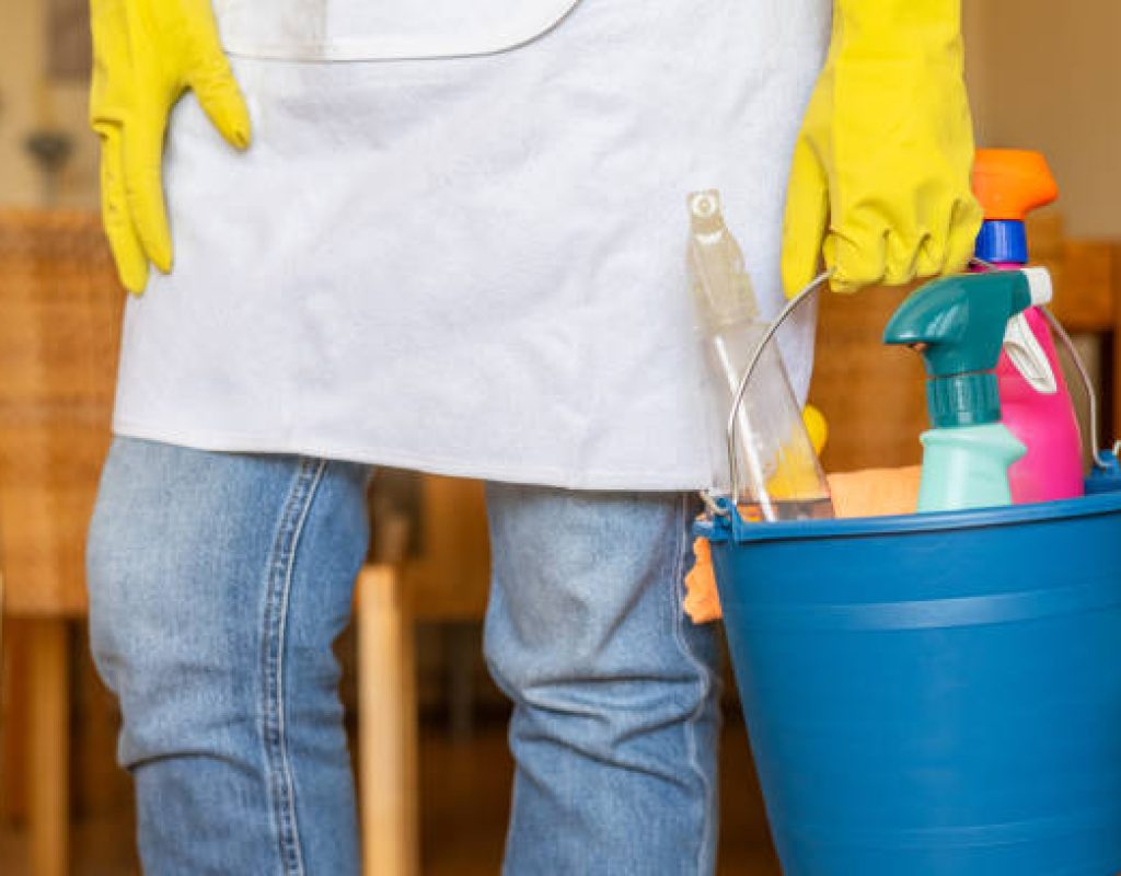Professional deep cleaning of bathroom surfaces with sanitized finish results